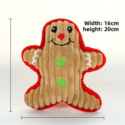 Pet Christmas Plush Sound-Resistant Chew-Proof Teething Boredom-Relief