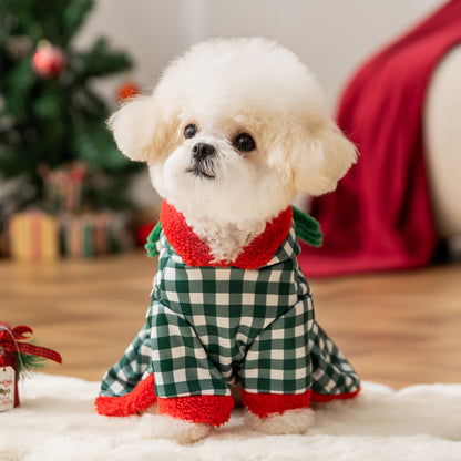 Hooded Christmas Costume Autumn Winter Cute Cotton Coat Pet Clothes