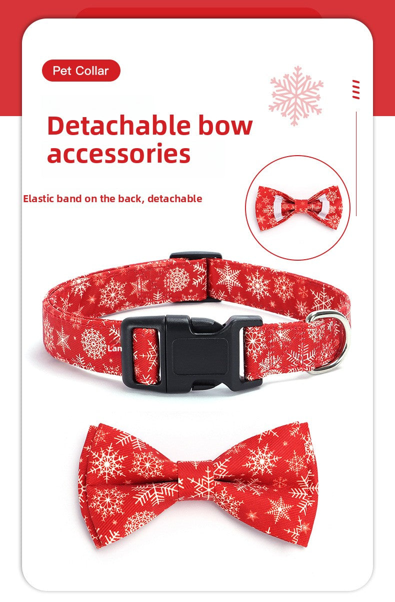Christmas Small and Medium Dog Collar Leash Digital Print Pet Chain