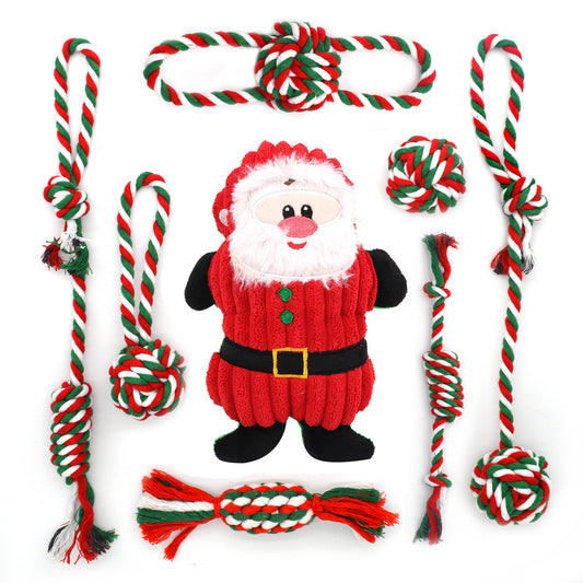 Pet Cotton Rope Toy Combination Set Christmas Rope Knot Toy