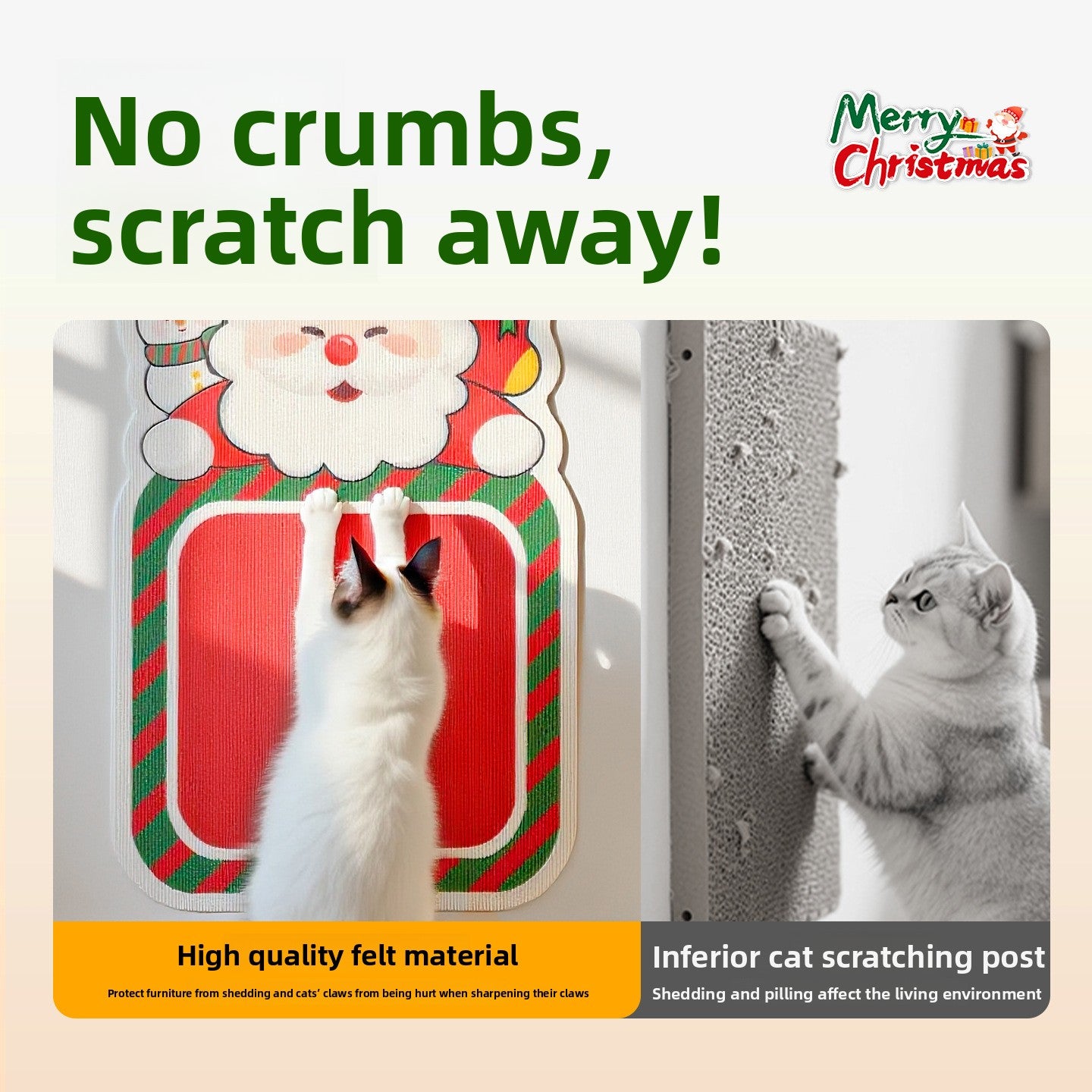 Christmas Scratching Pet Pad,Mat  Cute Durable Scratch-Resistant Toy