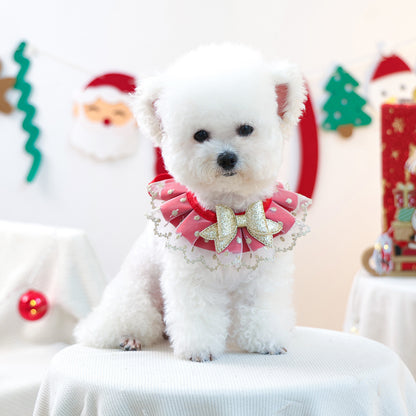 Pet Accessories Christmas Exclusive Tulle Bow Scarf Dog Cat Bib