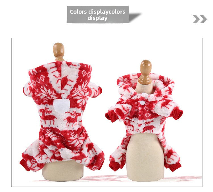 Clearance Four-Legged Clothes Fleece Flannel Christmas Pet Clothes