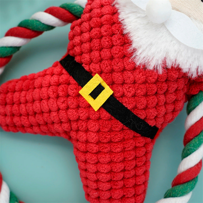 Pet Christmas Plush Sound-Resistant Chew-Proof Teething Boredom-Relief