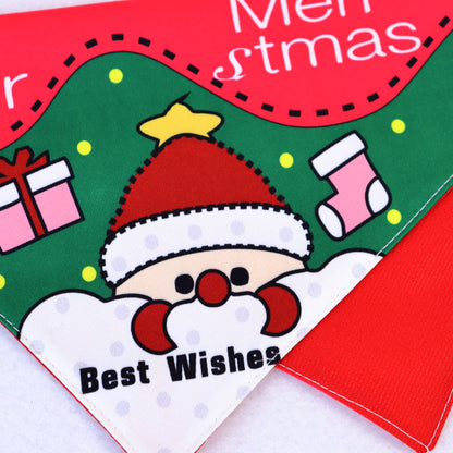 Christmas Pet Adjustable Buckle Drool Towel Print Triangle Towel