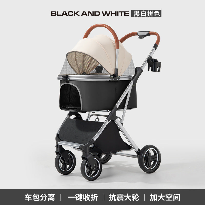 Pet stroller lightweight foldable for outdoor use