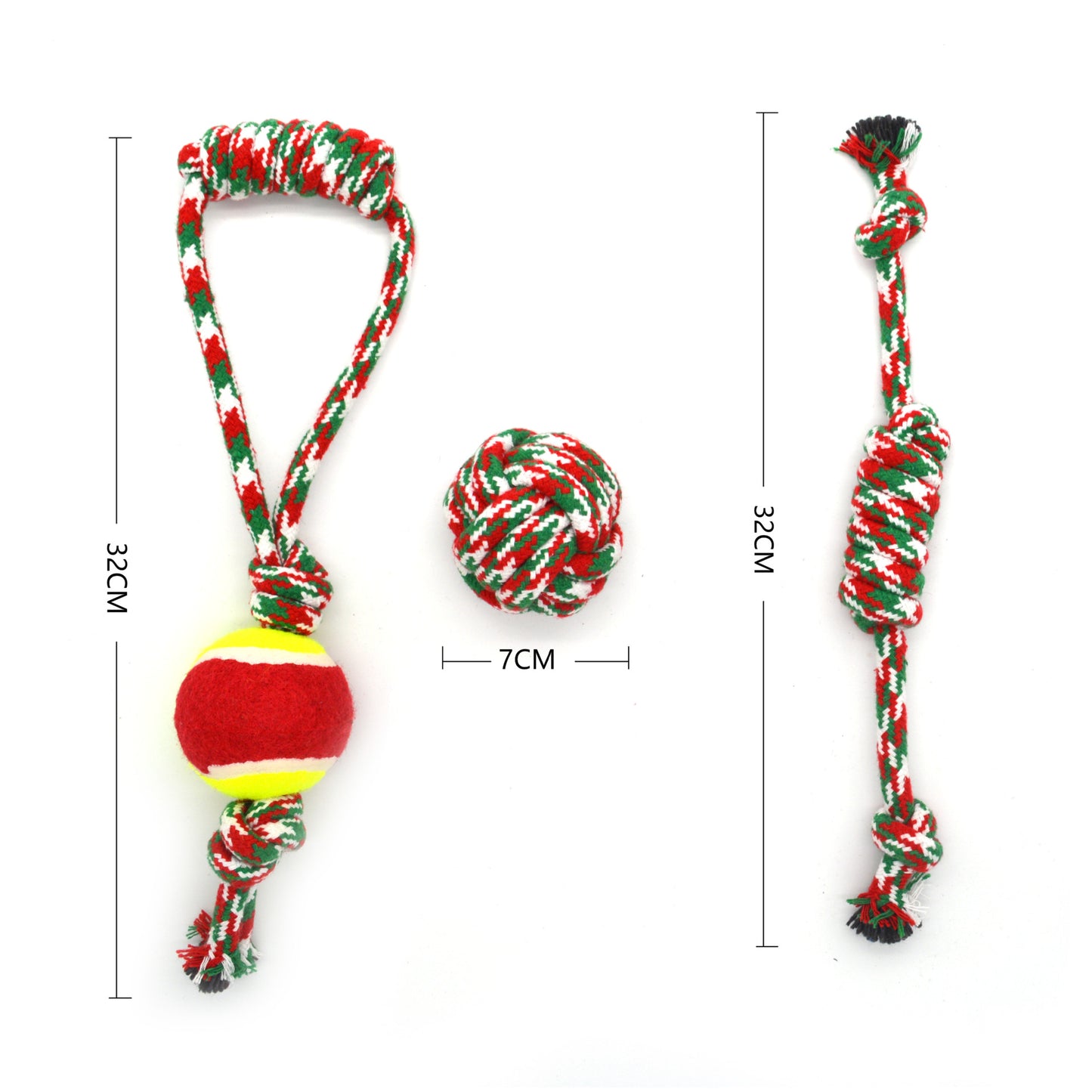 Pet Cotton Rope Toy Combination Set Christmas Rope Knot Toy