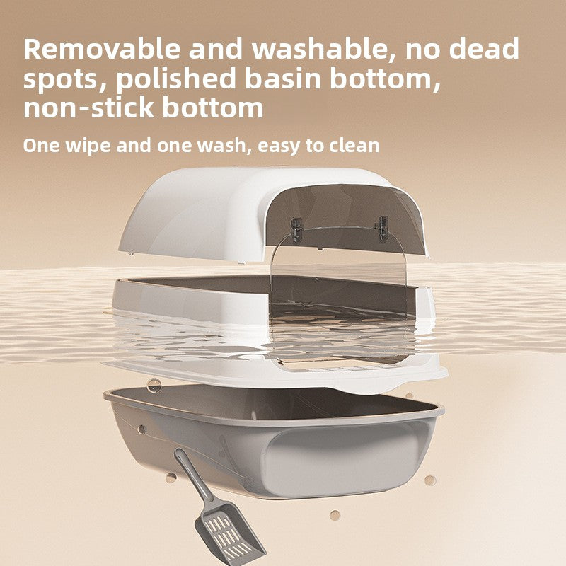 Oversized Fully Enclosed Litter Box Splash Deodorant Pet Toilet