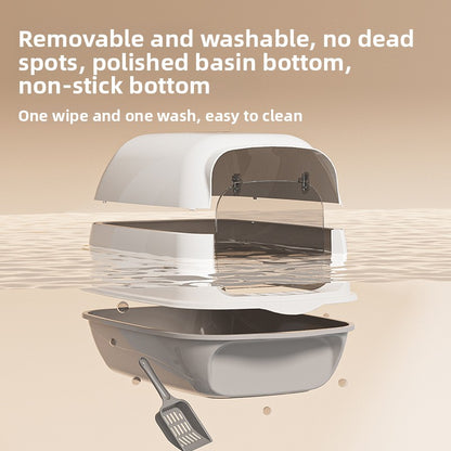 Oversized Fully Enclosed Litter Box Splash Deodorant Pet Toilet