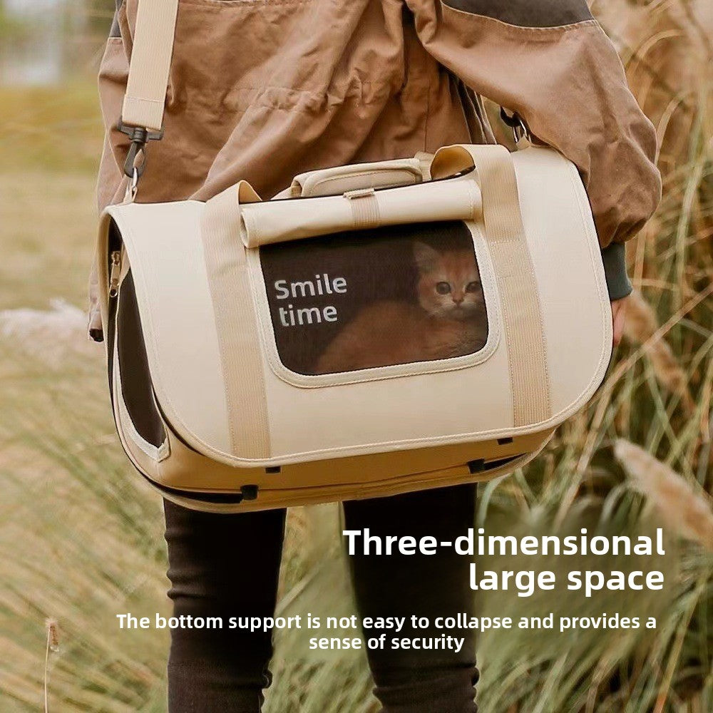 Shangshan Guan SMILE TIME Cat Bag Handheld Crossbody Pet Car Bag
