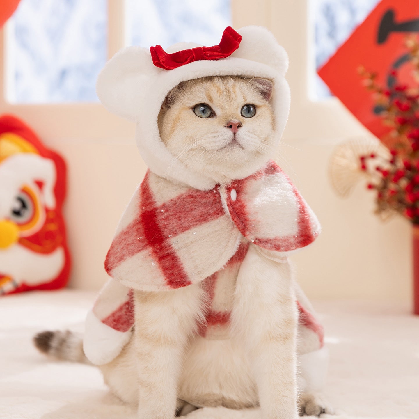 Christmas Sweetheart Cotton Dress Autumn Winter Sweet Pet Clothes