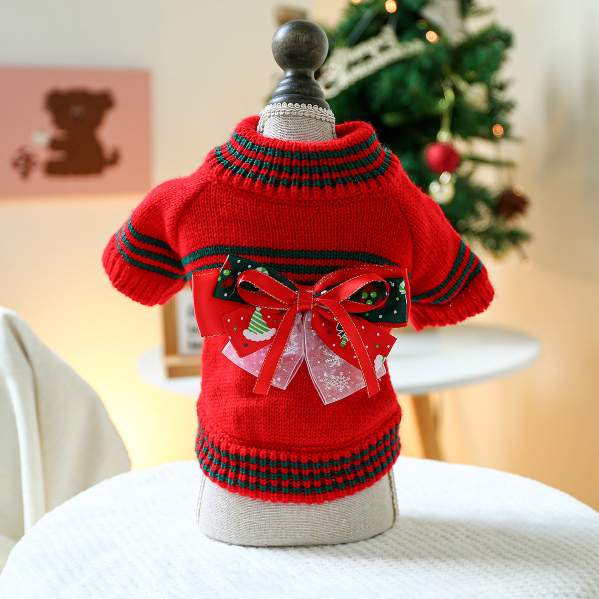PETCIRCLE Pet Autumn Winter Christmas Knitted Dress Dog Cat Sweater