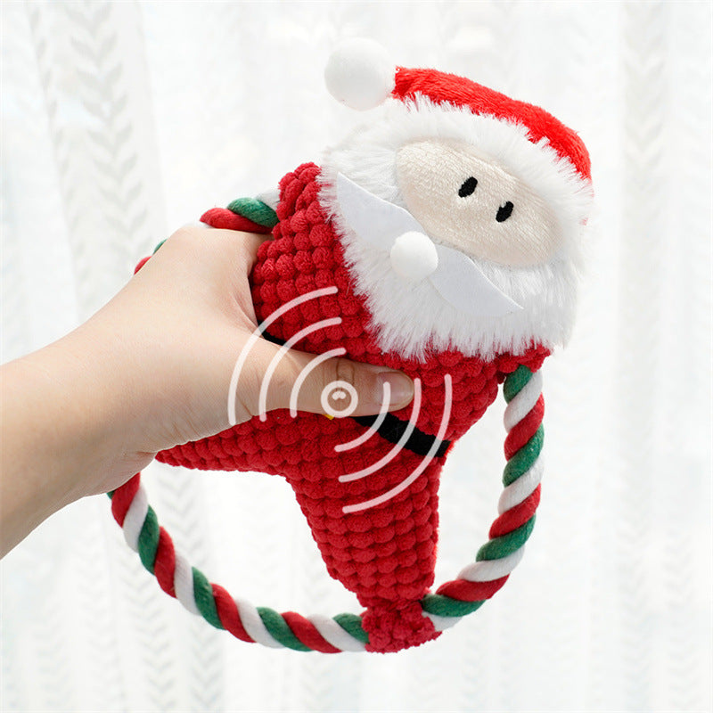 Pet Christmas Plush Sound-Resistant Chew-Proof Teething Boredom-Relief