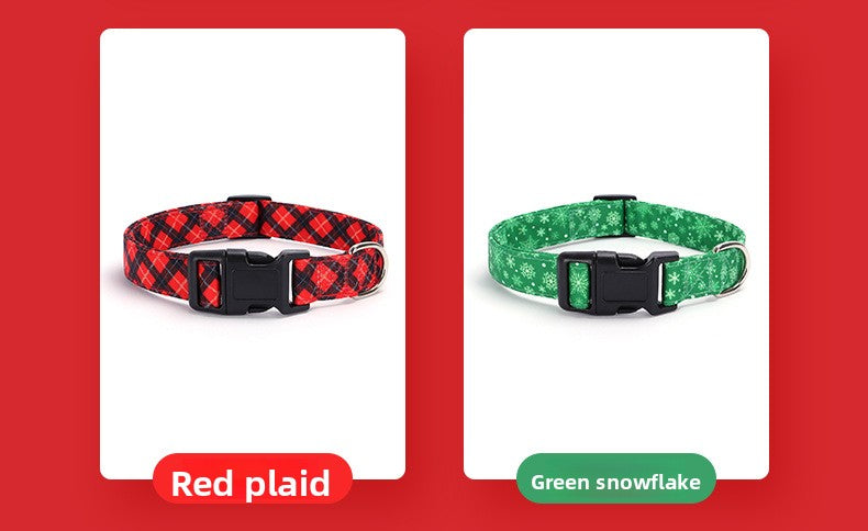 Christmas Small and Medium Dog Collar Leash Digital Print Pet Chain