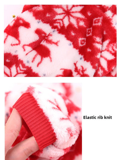 Clearance Four-Legged Clothes Fleece Flannel Christmas Pet Clothes