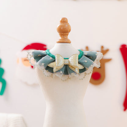 Pet Accessories Christmas Exclusive Tulle Bow Scarf Dog Cat Bib