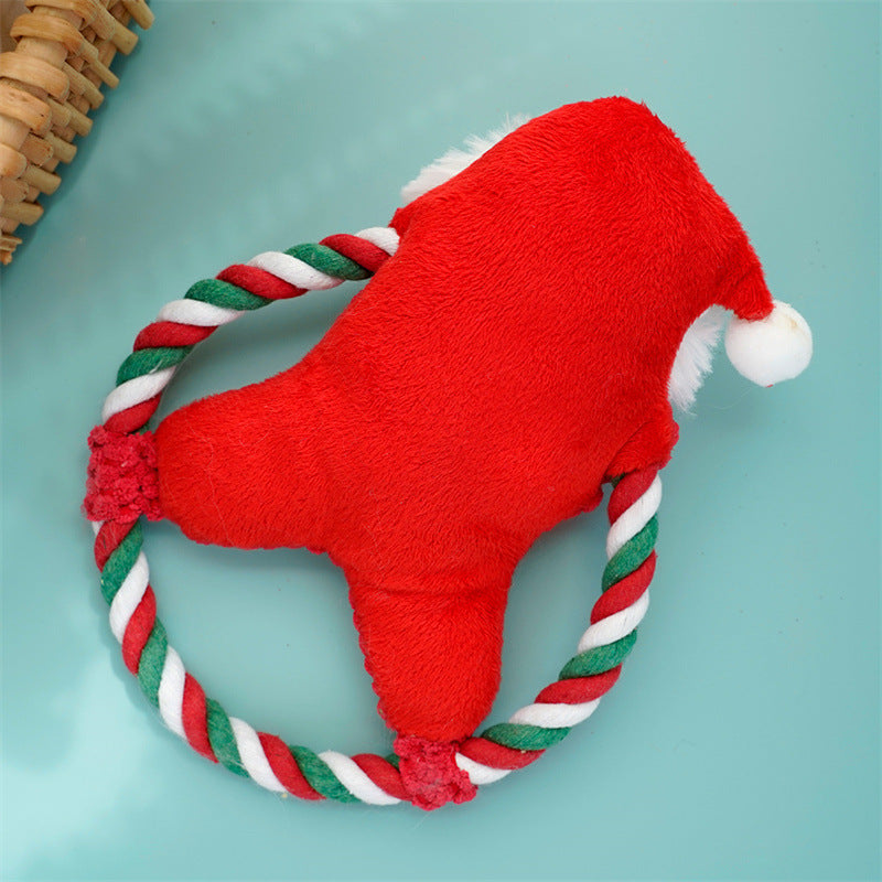 Pet Christmas Plush Sound-Resistant Chew-Proof Teething Boredom-Relief
