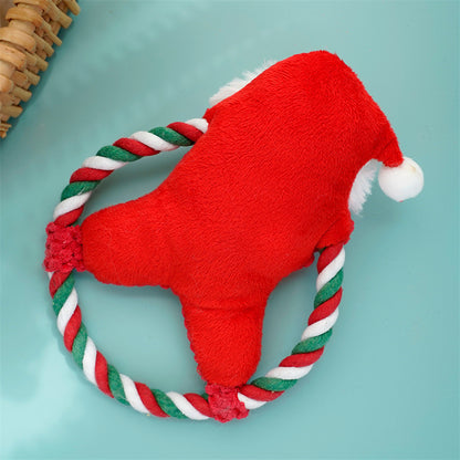 Pet Christmas Plush Sound-Resistant Chew-Proof Teething Boredom-Relief