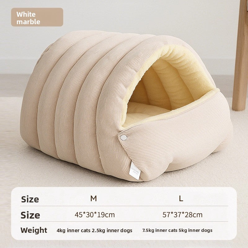New Winter Cat Nest Enclosed Removable and Washable Pet Bed