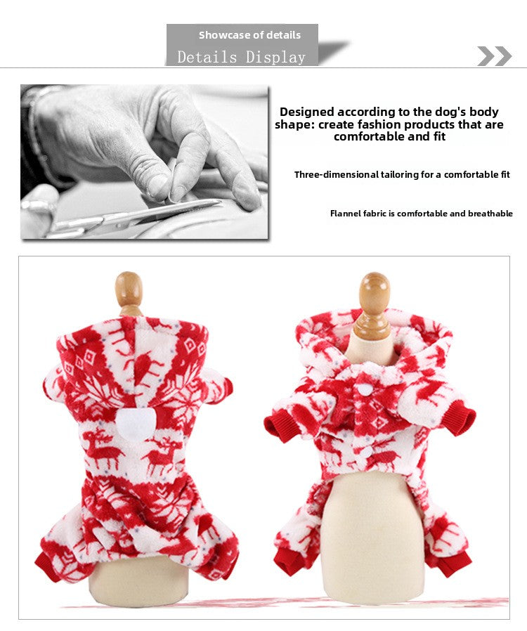 Clearance Four-Legged Clothes Fleece Flannel Christmas Pet Clothes