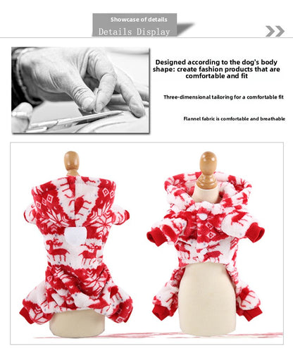 Clearance Four-Legged Clothes Fleece Flannel Christmas Pet Clothes