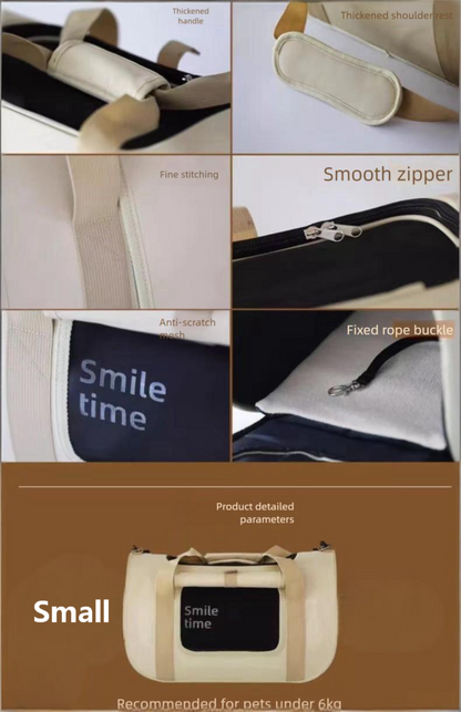 Shangshan Guan SMILE TIME Cat Bag Handheld Crossbody Pet Car Bag