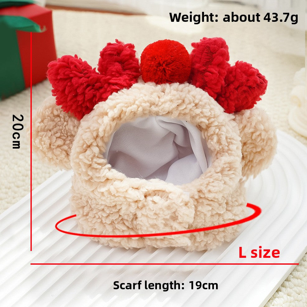 Pet Hat Drool Bib Autumn Winter Clothes Costume Cat Christmas Supplies