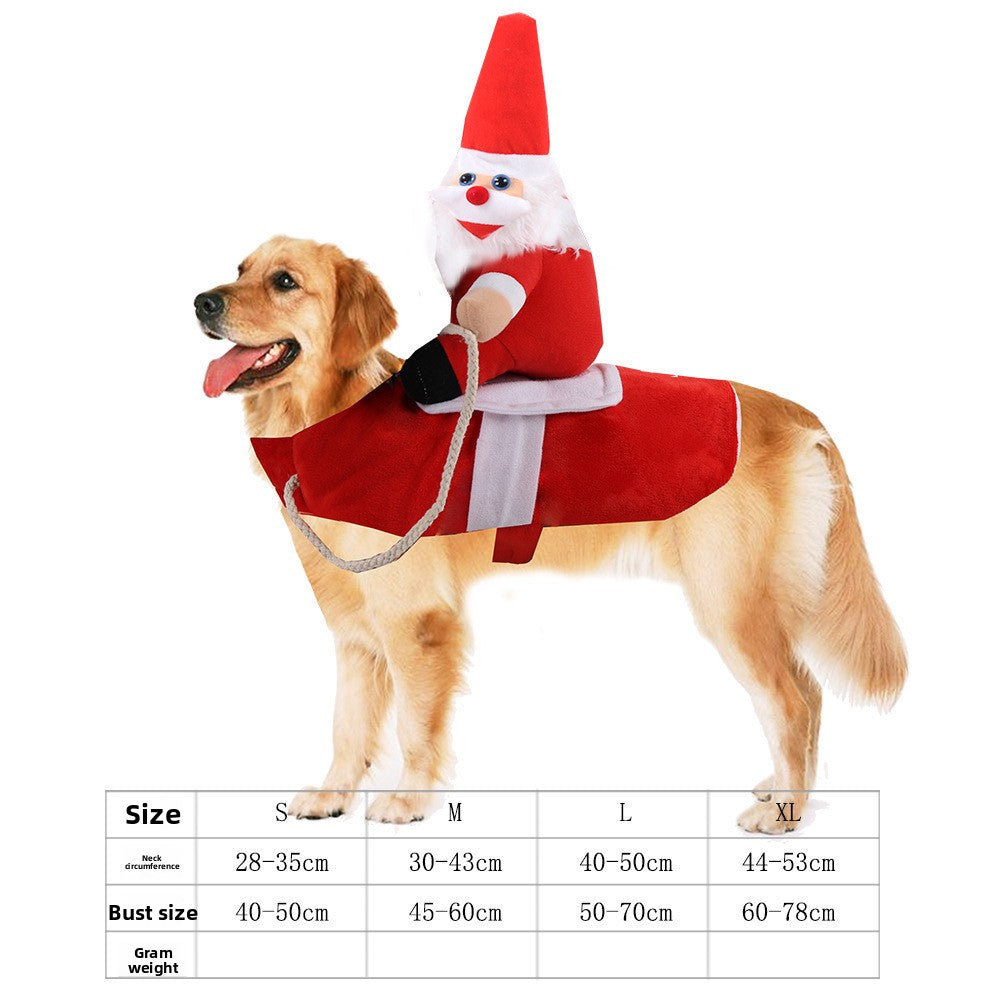 Amazon Cat Medium Large Dog Christmas PetClothes Riding Outfit