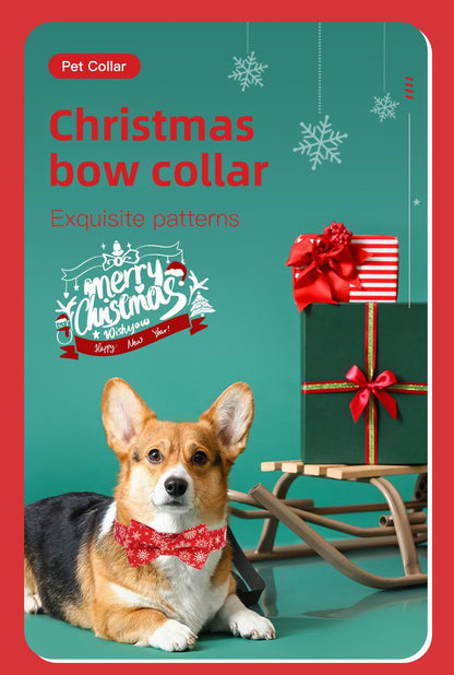 Christmas Small and Medium Dog Collar Leash Digital Print Pet Chain