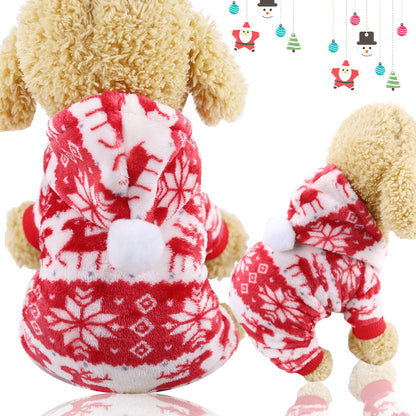 Clearance Four-Legged Clothes Fleece Flannel Christmas Pet Clothes