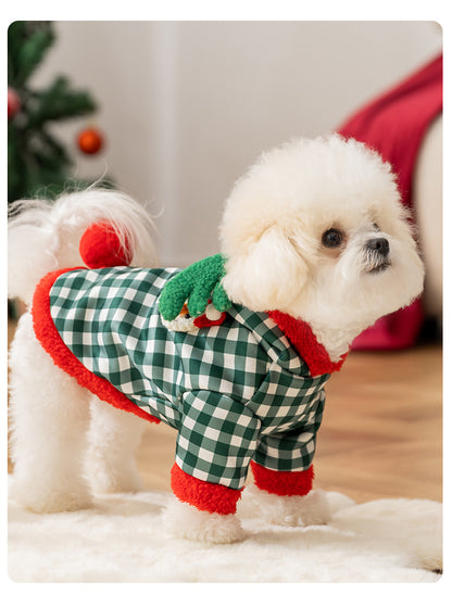 Hooded Christmas Costume Autumn Winter Cute Cotton Coat Pet Clothes