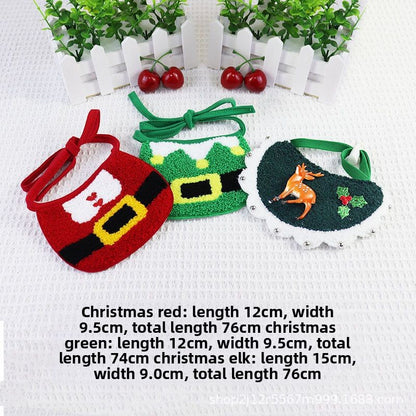 Pet Bib Scarf Christmas Edition Santa Claus Cat Dog Small Dog Bib