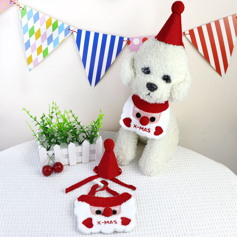 Pet Bib Scarf Christmas Edition Santa Claus Cat Dog Small Dog Bib