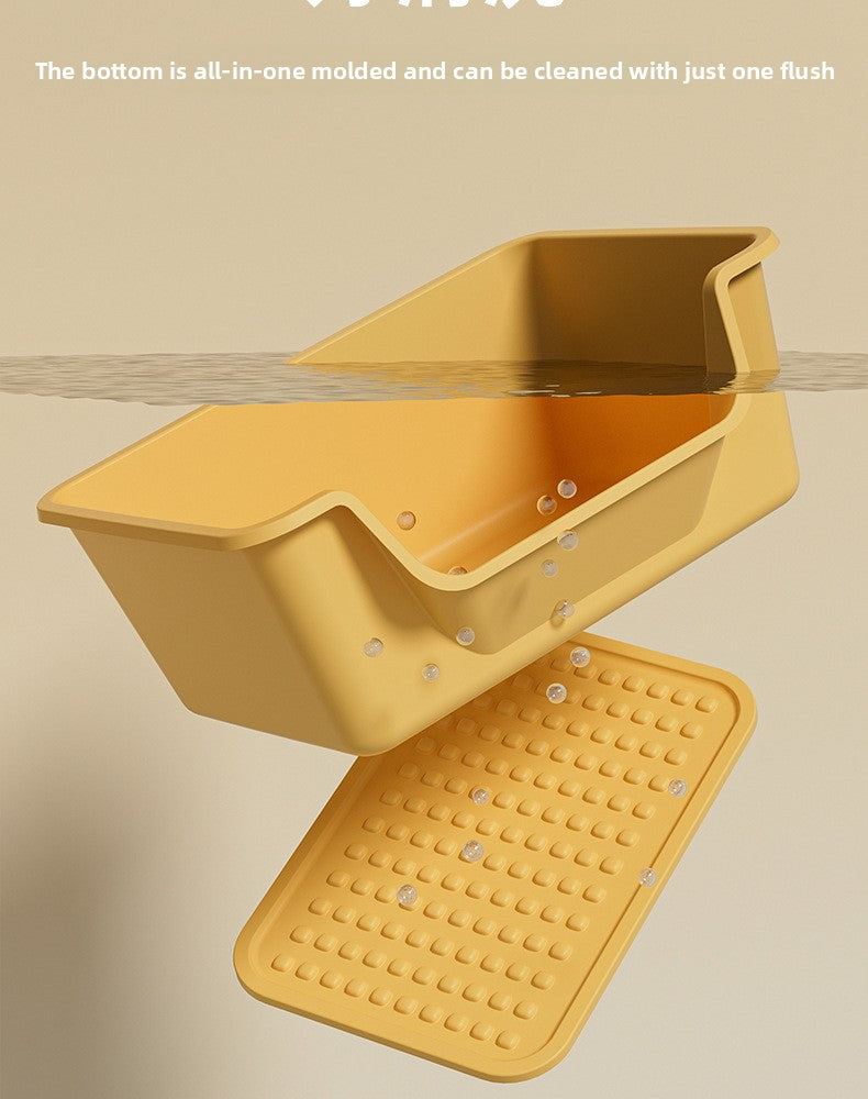 Cat Litter Box Extra Large Splash-Proof Semi-Enclosed Open Pet Toilet