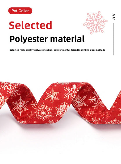 Christmas Small and Medium Dog Collar Leash Digital Print Pet Chain