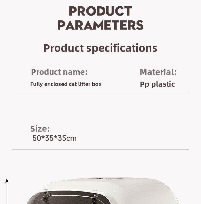 Oversized Fully Enclosed Litter Box Splash Deodorant Pet Toilet