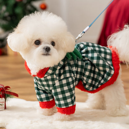 Hooded Christmas Costume Autumn Winter Cute Cotton Coat Pet Clothes