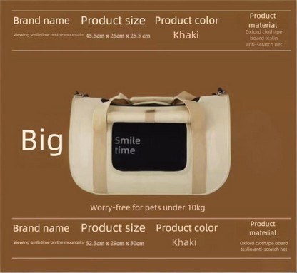 Shangshan Guan SMILE TIME Cat Bag Handheld Crossbody Pet Car Bag