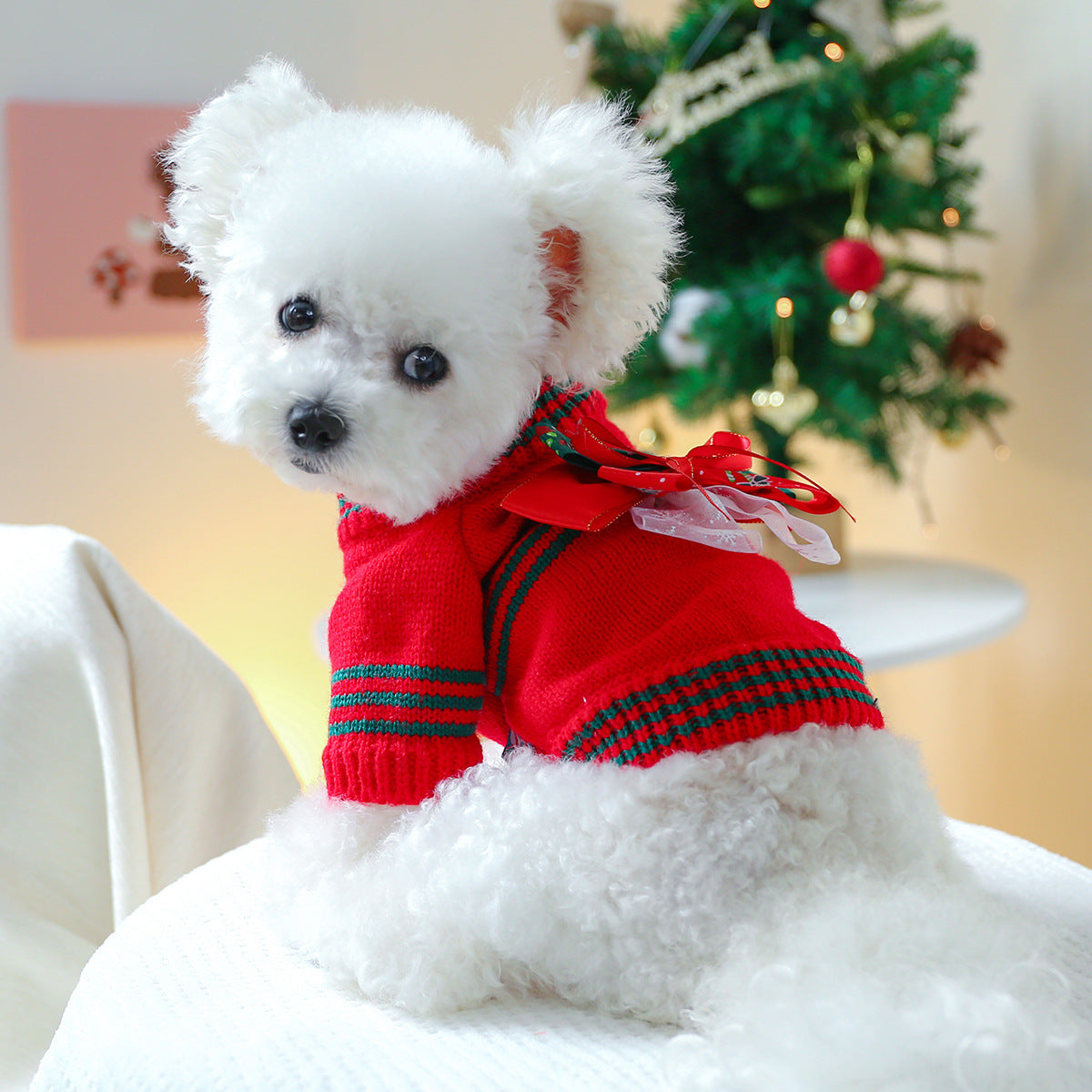 PETCIRCLE Pet Autumn Winter Christmas Knitted Dress Dog Cat Sweater