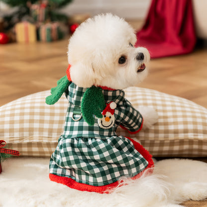 Hooded Christmas Costume Autumn Winter Cute Cotton Coat Pet Clothes