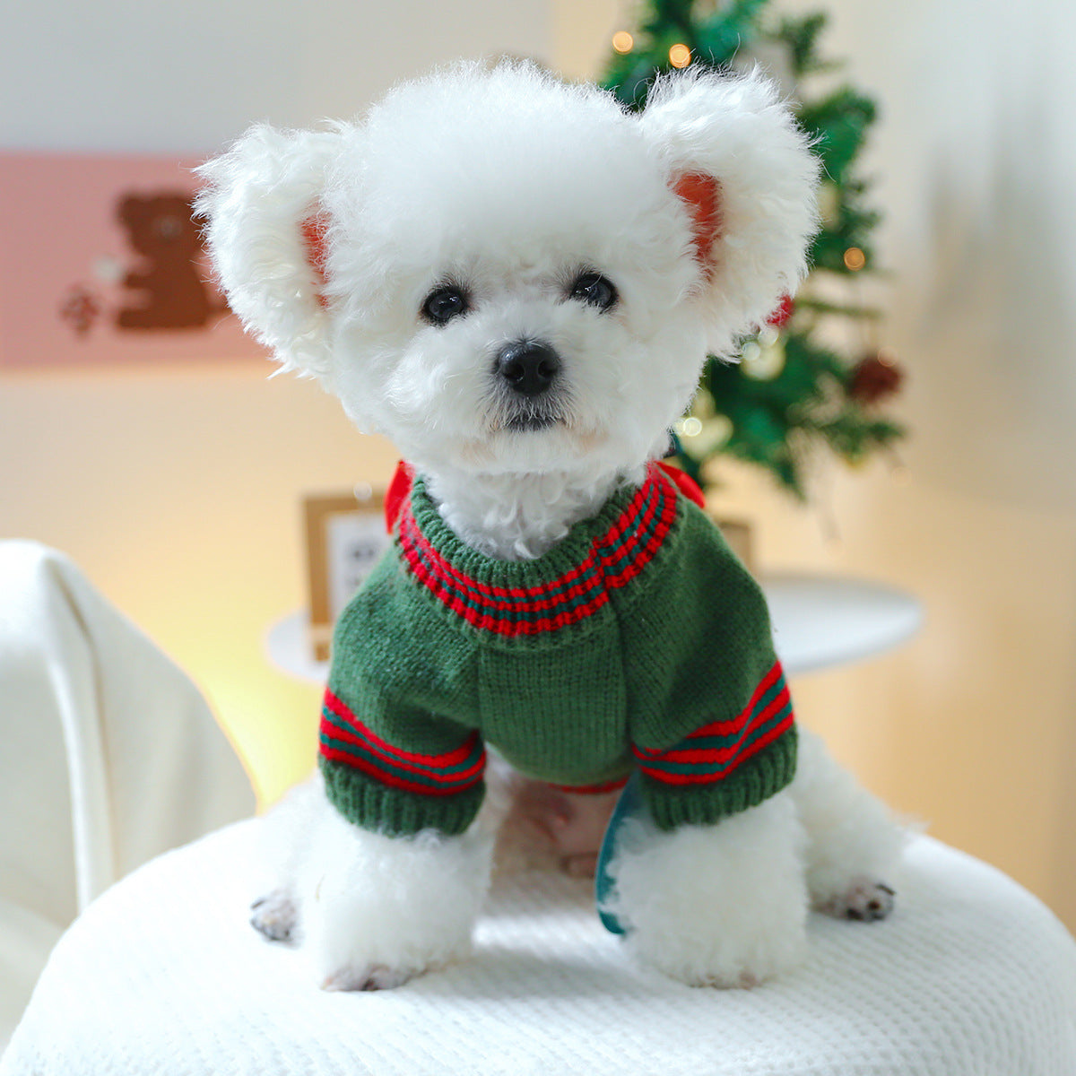 PETCIRCLE Pet Autumn Winter Christmas Knitted Dress Dog Cat Sweater