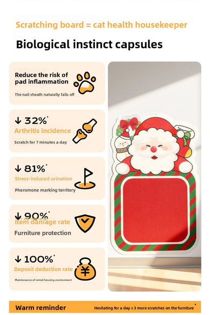 Christmas Scratching Pet Pad,Mat  Cute Durable Scratch-Resistant Toy