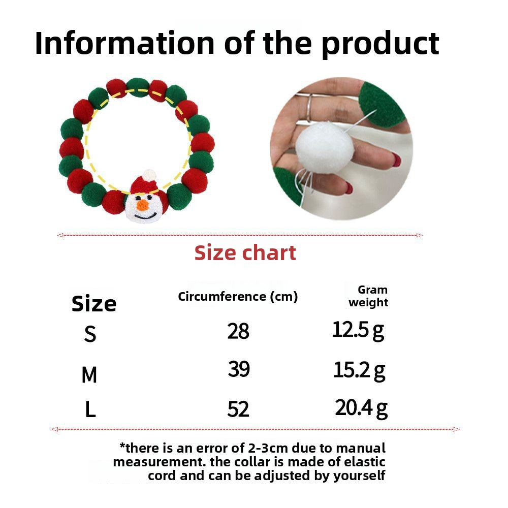 Cat Cute Plush Ball Small Dog Collar Pet Christmas Accessories