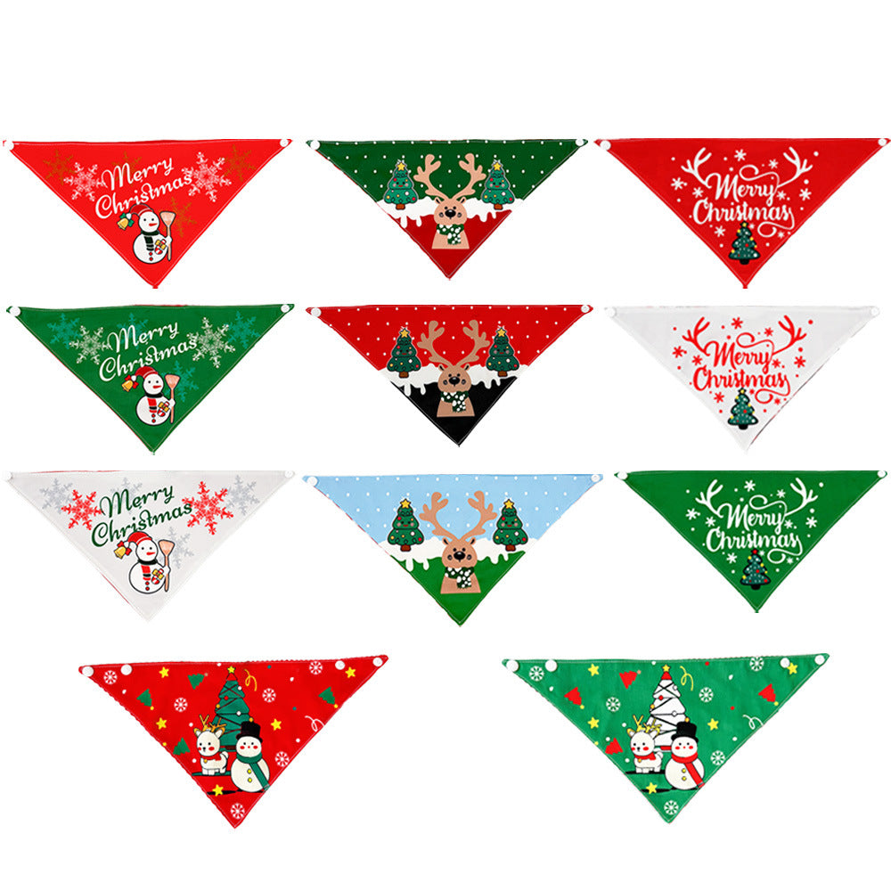Christmas Pet Bibs Cat Christmas Hat Dog Accessories Pet Photo Costume