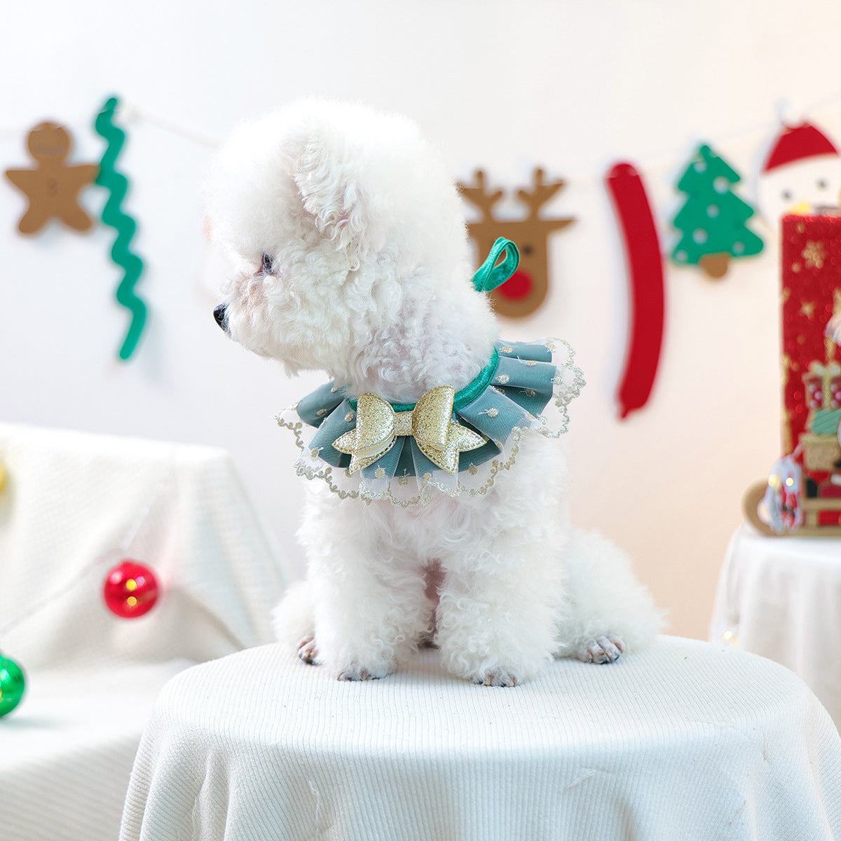 Pet Accessories Christmas Exclusive Tulle Bow Scarf Dog Cat Bib