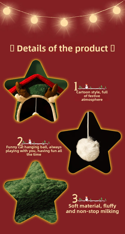 Christmas All-Season Washable Pet House Enclosed Thickened Warm House