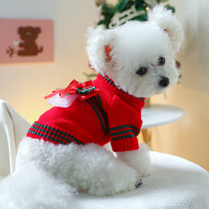 PETCIRCLE Pet Autumn Winter Christmas Knitted Dress Dog Cat Sweater