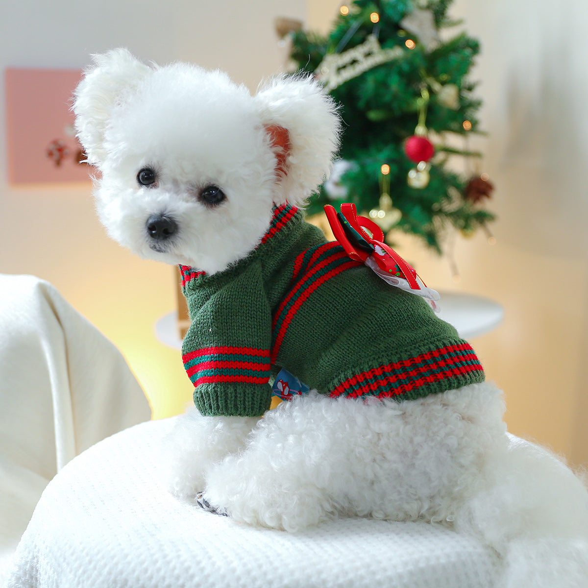 PETCIRCLE Pet Autumn Winter Christmas Knitted Dress Dog Cat Sweater