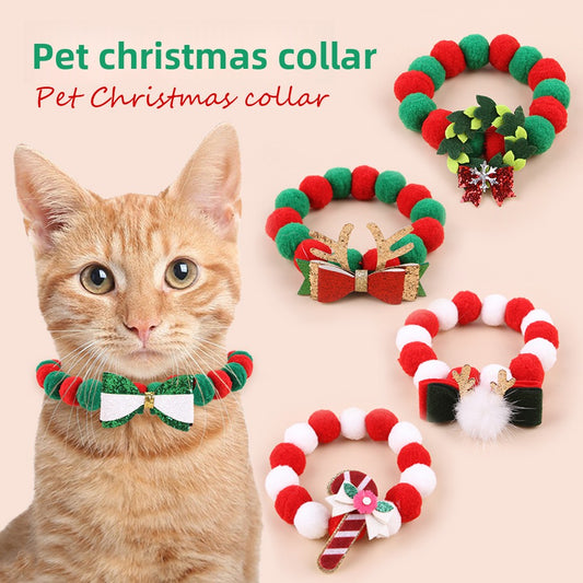 Christmas Pet Collar Factory Direct Sale Cat Dog Christmas Costume