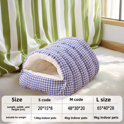 New Winter Cat Nest Enclosed Removable and Washable Pet Bed